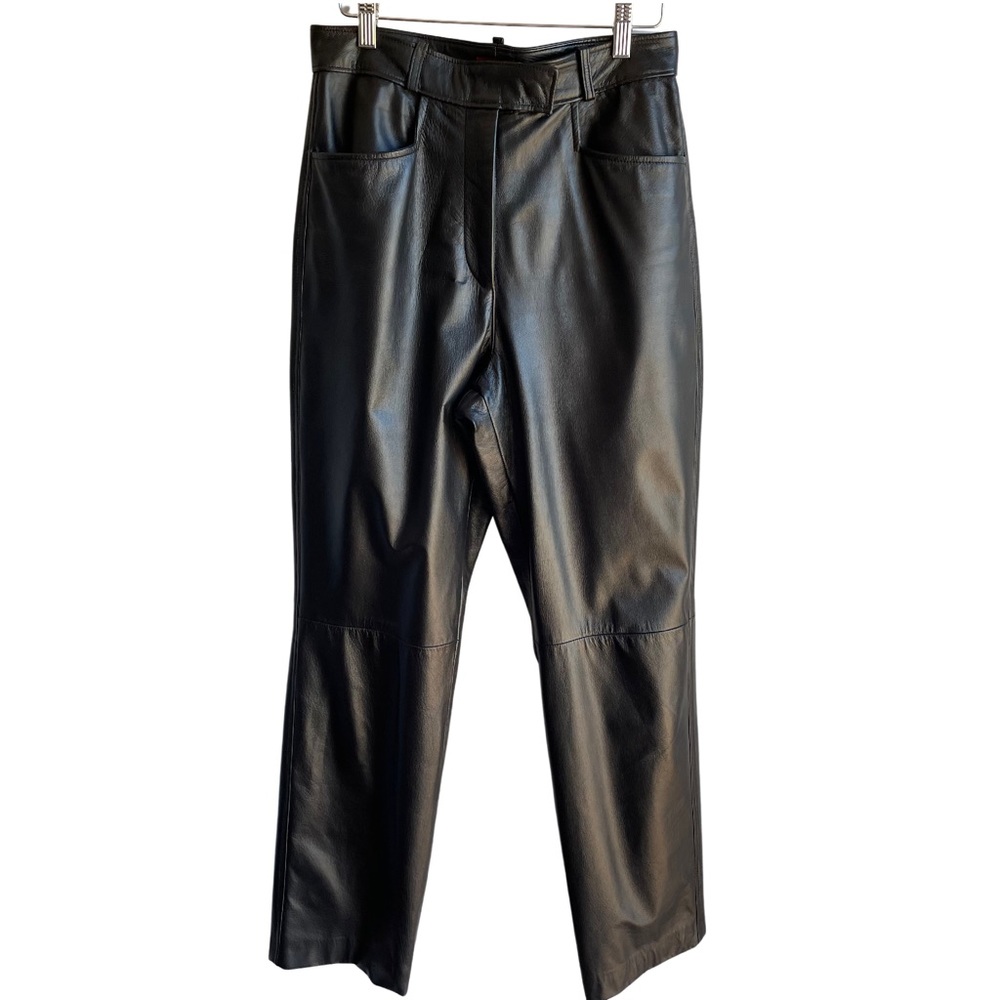 Black High Waisted Leather Trousers Sz 10 Bedoya & Sly Canada Women’s Pants EUC